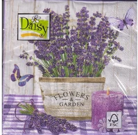 Daisy J12300005ROB Szalvéta  everyday  levendula csokor kaspóban 3 rétegű 33x33 cm 20 darabos kép