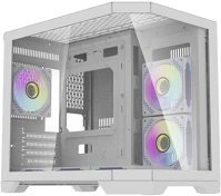 Darkflash FT418 Ft418 számítógépház + 6 argb ventilátor fehér kép