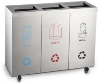 Dayco DA503XSZADDMT71G Rozsdamentes acél szelektív szemetes 3 részes 304-as acél kép