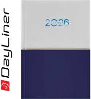 Dayliner DL6AG-CRFA5NA-FK Határidőnapló contrast a5 napi, fehér lapokkal fehér-sötétkék  2026. kép