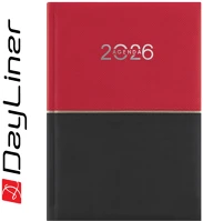 Dayliner DL6AG-CRFA5NA-PF Határidőnapló contrast a5 napi, fehér lapokkal piros-fekete  2026. kép