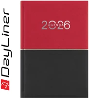 Dayliner DL6AG-CRFB6HE-PF Határidőnapló contrast b6 heti, fehér lapokkal piros-fekete  2026. kép