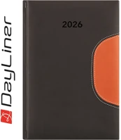 Dayliner DL6AG-MEFB5HE-FN Határidőnapló memphis b5 heti, fehér lapokkal fekete-narancs  2026. kép