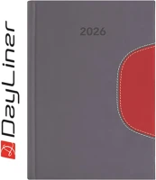 Dayliner DL6AG-MEFB5HE-SP Határidőnapló memphis b5 heti, fehér lapokkal szürke-piros  2026. kép