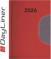 Dayliner DL6AG-MEFB6HE-PS Határidőnapló memphis b6 heti, fehér lapokkal piros-szürke  2026. kép