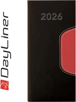 Dayliner DL6AG-MEFZSFE-FP Zsebnaptár memphis fekvő heti, fehér lapokkal fekete-piros  2026. kép