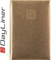 Dayliner DL6AG-MRFA5NA-AR Határidőnapló mirror a5 napi, fehér lapokkal arany  2026. kép