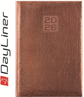 Dayliner DL6AG-MRFA5NA-BR Határidőnapló mirror a5 napi, fehér lapokkal bronz  2026. kép