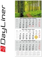 Dayliner DL6SP-1H3-ER Speditőr naptár 1 tömb, 3 hónap sp-1 330 × 670 mm, fehér lapokkal erdő kép