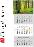 Dayliner DL6SP-30H3-ER Speditőr naptár 3 tömb, 3 hónap sp-30 330 × 760 mm, fehér lapokkal erdő kép
