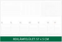 Dayliner DLDAS-KNF-ZO Asztali naptár könyöklő 570 x 380 mm, fehér lapokkal zöld  2026. kép