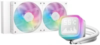 Deepcool LP240 WH Cpu water cooler -  (max 21db; max. 122,39 m3/h; 2x12cm, led kijelző, fehér) kép
