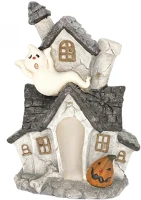 Dekorációs termékek DD60323 Home  led-es halloween házikó, beltéri, házikó szellemmel és tökkel kép