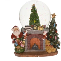 Dekorációs termékek DD62411 hógömb, kandalló, világító, zenélő, kapcsolható, műanyag, üveg kép