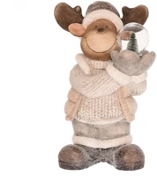 Dekorációs termékek DD62731 Szarvas gömbbel, led-es, polly, 17,5x23x45cm kép