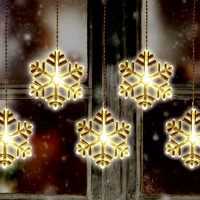 Dekorációs termékek KAF 8/F 0,9 m / 8 db melegfehér LED akril hókristályban, átlátszó vezeték kép