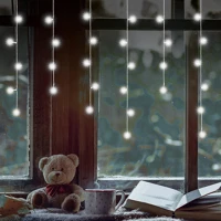 Dekorációs termékek KAF_50C_LED_WH LED-es fényfüggöny, 0,81 m / 50 db hidegfehér LED,  fehér vezeték kép