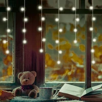 Dekorációs termékek KAF_50C_LED_WW LED-es fényfüggöny, 0,81 m / 50 db melegfehér LED,  fehér vezeték kép