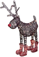 Dekorációs termékek KDR 1 LED-es szarvas, rudolf, 100 db állófényű LED, IP44, fémváz, műrattan kép