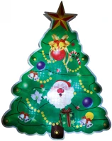 Dekorációs termékek KID 314 karácsonyfa ablakdísz, 10 db LED, öntapadó elemtartó, 16 x 20 cm kép