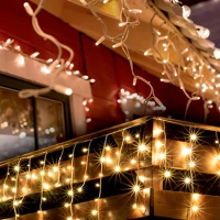 Dekorációs termékek KKF 308/WW 10 m / 300 db melegfehér LED, 8 fényprogram, fehér vezeték kép