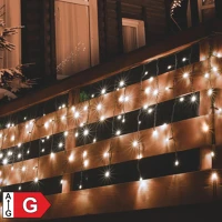 Dekorációs termékek KSF 200/WW fényfüggöny, 4 m / 200 db melegfehér LED, állófényű, fekete vezeték kép