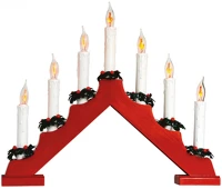Dekorációs termékek L2040C/E10 Home kad 07/rd gyertyapiramis, 7 db izzó, piros fa, l2040c/e10 kép