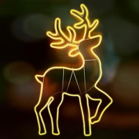 Dekorációs termékek NEON_4 Home NEON 4 szarvas figura, LED-es neon fény, két oldalú, fém váz, IP44 kép