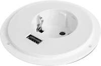 Delight 20461WH Rejtett - beépíthető konnektor + usb - fehér () kép