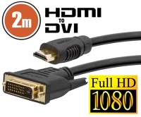 Delight 20380 Dvi-d (dual link) - hdmi kábel 2m black aranyozott kép