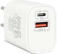 Delight 55041WH Hálózati adapter usb + type-c pd20w gyorstöltéssel - fehér kép