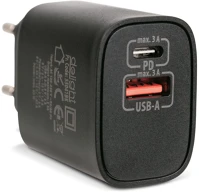 Delight GL55041BK Dupla portos gyorstöltő - usb-c + usb-a - pd + qc 3.0 - fekete kép
