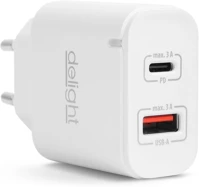 Delight GL55047WH Hálózati usb - usb-c gyorstöltő adapter pd20w - fehér kép