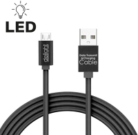 Delight GL55442M-BK Ledes micro usb kábel fekete - 1a - 1m kép