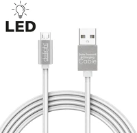 Delight GL55442M-WH Ledes micro usb kábel fehér - 1a - 1m kép