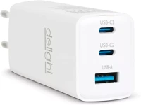 Delight PD45W Hálózati adapter - usb-a 20w + type-c pd45w gyorstöltéssel - fehér kép