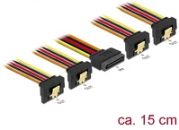 Delock 0.15M 90° LE Sata power 15pin -> 4db sata power 15pin m/f tápkábel 0.15m 90° le kép