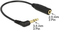 Delock 0.17M FEKETE jack stereo 3,5mm -> jack stereo 2,5mm m/f adapter kép