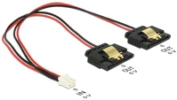 Delock 0.2M 5V Pinheader 2pin -> 2db sata power 15pin f/f tápkábel 0.2m 5v kép