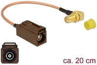 Delock 0.2M RÉZ 90°, RG-316 Fakra f -> sma f/f antenna kábel 0.2m réz 90°, rg-316 kép