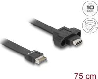 Delock 0.75M Usb-e a key -> usb-c 3.2 gen2 m/m adatkábel 0.75m fekete panel-mount kép