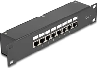 Delock 10 KAPCSOLÓKÉSZÜLÉKES 10  kapcsolókészülékes patch panel 8 porttal cat.6 kép