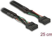 Delock 10PIN -&GT; USB Usb pinheader 10pin -> usb pinheader 10pin f/f adatkábel 0.25m fekete kép