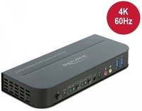 Delock 4K 60 HZ USB 3.0-VEL ÉS Kvm kapcsoló fekete