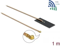 Delock 1,2 DBI, RG-178 1 M-ES wlan 802.11 ac/ax/a/h/b/g/n antenna, mhf® i csatlakozódugó, 0,5 -  nyák kép