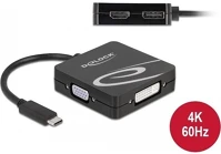 Delock 1.2 DVI-I VGA hdmi 2.0 m/f adapter 0.1m fekete kép