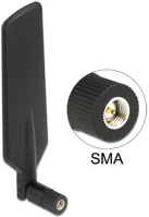 Delock 12408 Lte wlan kétsávos antenna sma 1 ~ 4 dbi mindenirányú - forgatható, hajlítható fekete kép