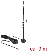 Delock 12417 Lte antenna sma-dugó 5 dbi irányítatlan, rögzített, mágneses talppal és csatlakozókábellel (r kép