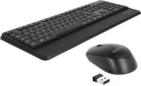 Delock 12674 Vezeték nélküli német billentyűzet + egér fekete kép