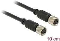Delock 12689 M8 sensor- / aktorkabel 6 pin buchse zu 6 pin buchse wasserdicht 10 cm kép